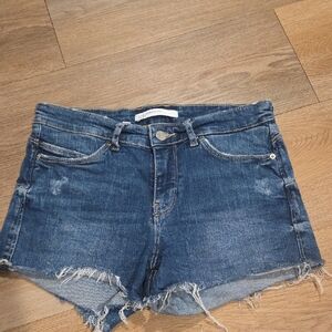 Zara Distressed Blue Jean Shorts